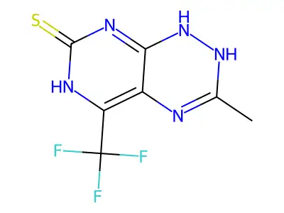 2,6-Dihydro-3-methyl-5- pyrimido[5,4-e]-1,2,4-triazine-7 -thione structure