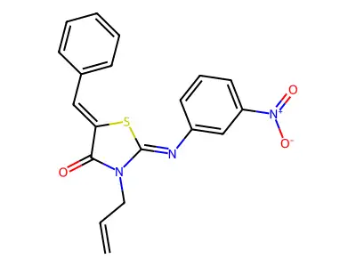 (5E)-5-Benzylidene-2-(3-nitrophenyl)imino-3-prop-2-enyl-1,3-thiazolidin-4-one structure