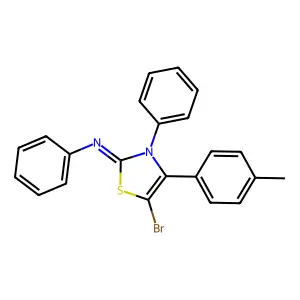 N-(5-bromo-4-(4-methylphenyl)-3-phenyl-1,3-thiazol-2(3H)-ylidene)-N-phenylamine structure