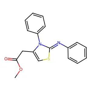 Methyl 2-(3-phenyl-2-phenylimino-1,3-thiazol-4-yl)acetate structure