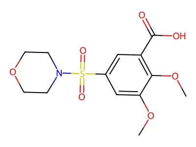 2,3-Dimethoxy-5-(morpholine-4-sulfonyl)benzoic acid structure