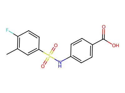 4-(4-Fluoro-3-methyl-benzenesulfonylamino)-benzoic acid structure