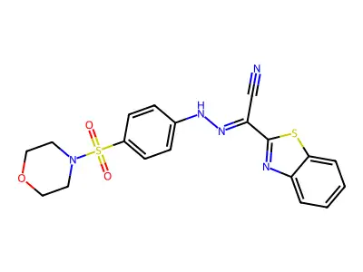 (1,3-Benzothiazol-2-yl){2-[4-(morpholine-4-sulfonyl)phenyl]hydrazinylidene}acetonitrile structure