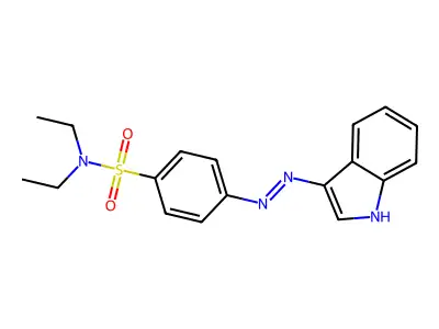 N,N-diethyl-4-[2-(3H-indol-3-ylidene)hydrazin-1-yl]benzene-1-sulfonamide structure