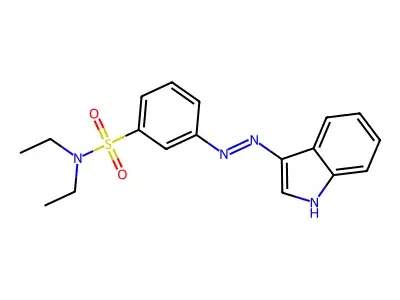 N,N-diethyl-3-[2-(3H-indol-3-ylidene)hydrazin-1-yl]benzene-1-sulfonamide structure