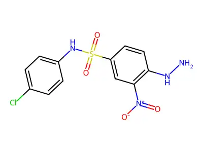 N-(4-chlorophenyl)-4-hydrazinyl-3-nitrobenzene-1-sulfonamide structure