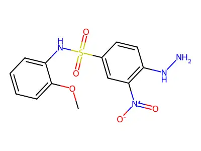 4-Hydrazino-N-(2-methoxy-phenyl)-3-nitro-benzenesulfonamide structure