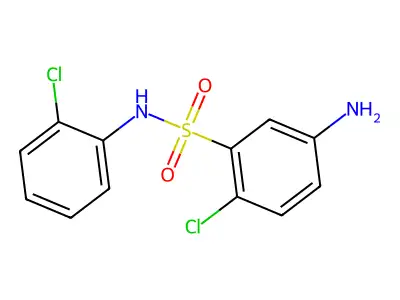 5-amino-2-chloro-N-(2-chlorophenyl)benzene-1-sulfonamide structure