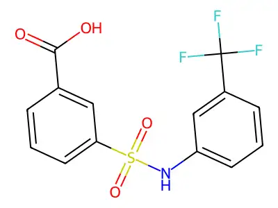 3-{[3-(Trifluoromethyl)phenyl]sulfamoyl}benzoic acid structure