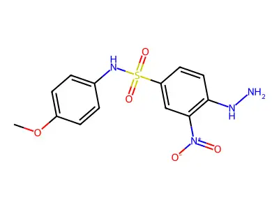 4-Hydrazino-N-(4-methoxy-phenyl)-3-nitro-benzenesulfonamide structure