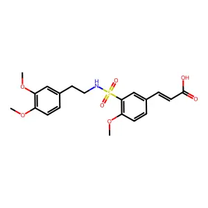 (2E)-3-(3-{[2-(3,4-dimethoxyphenyl)ethyl]sulfamoyl}-4-methoxyphenyl)prop-2-enoic acid structure
