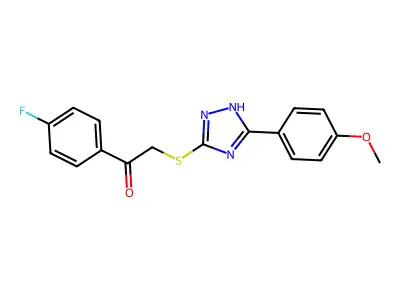1-(4-fluorophenyl)-2-{[5-(4-methoxyphenyl)-4H-1,2,4-triazol-3-yl]sulfanyl}ethanone structure