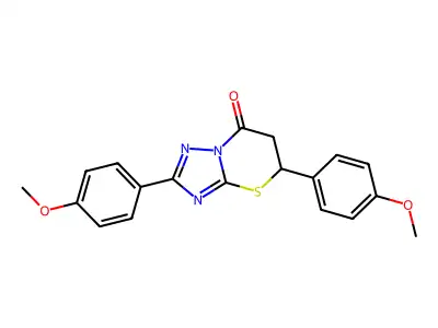 2,5-bis(4-methoxyphenyl)-5,6-dihydro-7H-[1,2,4]triazolo[5,1-b][1,3]thiazin-7-one structure