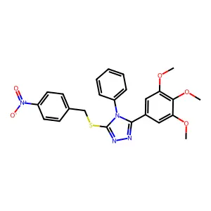 3-[(4-nitrophenyl)methylsulfanyl]-4-phenyl-5-(3,4,5-trimethoxyphenyl)-1,2,4-triazole structure