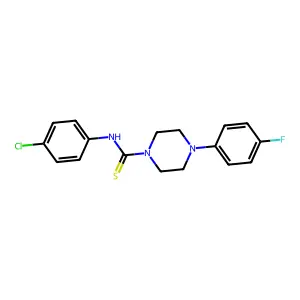 N-(4-chlorophenyl)-4-(4-fluorophenyl)piperazine-1-carbothioamide structure
