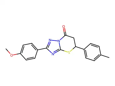 2-(4-methoxyphenyl)-5-(4-methylphenyl)-5,6-dihydro-7H-[1,2,4]triazolo[5,1-b][1,3]thiazin-7-one structure