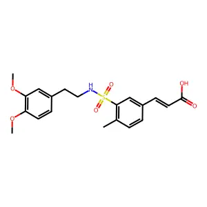 (E)-3-(3-(N-(3,4-dimethoxyphenethyl)sulfamoyl)-4-methylphenyl)acrylic acid structure