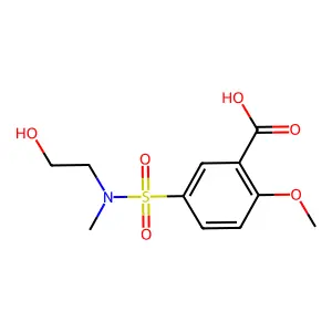 5-[(2-Hydroxyethyl)(methyl)sulfamoyl]-2-methoxybenzoic acid structure