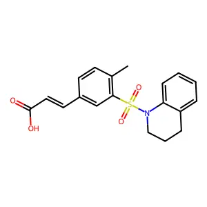 (2E)-3-[3-(3,4-dihydroquinolin-1(2H)-ylsulfonyl)-4-methylphenyl]prop-2-enoic acid structure