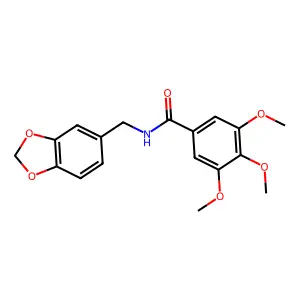 N-(1,3-benzodioxol-5-ylmethyl)-3,4,5-trimethoxybenzamide structure