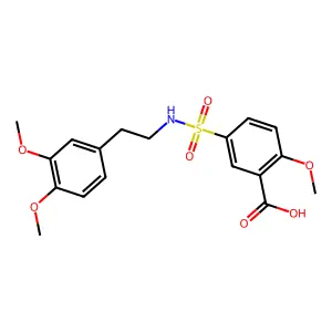 5-{[2-(3,4-Dimethoxyphenyl)ethyl]sulfamoyl}-2-methoxybenzoic acid structure