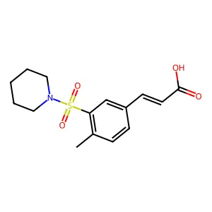 (E)-3-[4-Methyl-3-(piperidine-1-sulfonyl)-phenyl]-acrylic acid structure