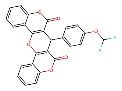 13-[4-(difluoromethoxy)phenyl]-2,10,16-trioxapentacyclo[12.8.0.0^{3,12}.0^{4,9}.0^{17,22}]docosa-1(14),3(12),4(9),5,7,17(22),18,20-octaene-11,15-dione structure