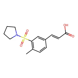 (E)-3-(4-methyl-3-(pyrrolidin-1-ylsulfonyl)phenyl)acrylic acid structure