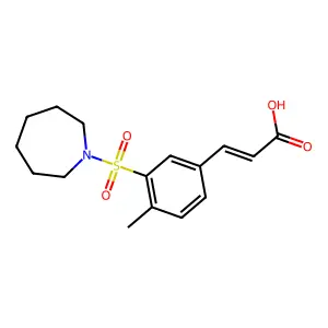 (2E)-3-[3-(azepan-1-ylsulfonyl)-4-methylphenyl]prop-2-enoic acid structure