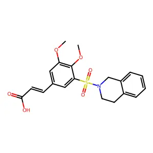 3-[3-(3,4-dihydro-2(1H)-isoquinolinylsulfonyl)-4,5-dimethoxyphenyl]acrylic acid structure