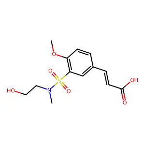 (E)-3-(3-(N-(2-hydroxyethyl)-N-methylsulfamoyl)-4-methoxyphenyl)acrylic acid structure