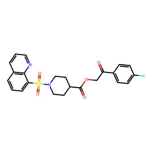2-(4-Fluorophenyl)-2-oxoethyl 1-(quinolin-8-ylsulfonyl)piperidine-4-carboxylate structure