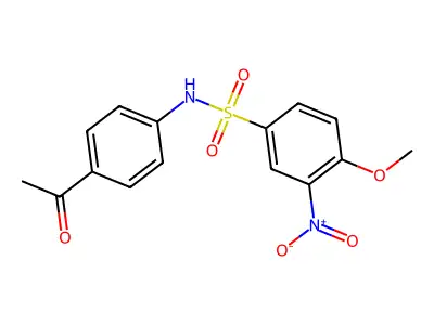 N-(4-acetylphenyl)-4-methoxy-3-nitrobenzenesulfonamide structure