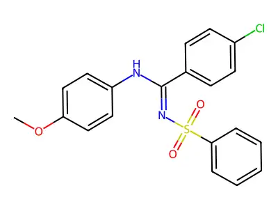 N'-(benzenesulfonyl)-4-chloro-N-(4-methoxyphenyl)benzenecarboximidamide structure
