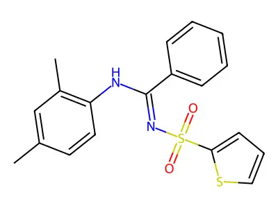N-(2,4-dimethylphenyl)-N'-(thiophen-2-ylsulfonyl)benzimidamide structure