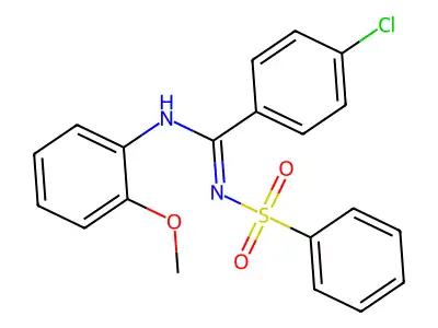 4-chloro-N-(2-methoxyphenyl)-N'-(phenylsulfonyl)benzimidamide structure
