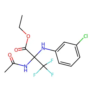 Ethyl 2-acetamido-2-(3-chloroanilino)-3,3,3-trifluoropropionate structure