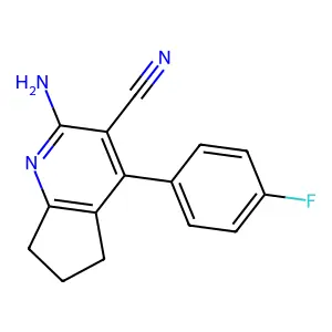 2-amino-4-(4-fluorophenyl)-6,7-dihydro-5H-cyclopenta[b]pyridine-3-carbonitrile structure