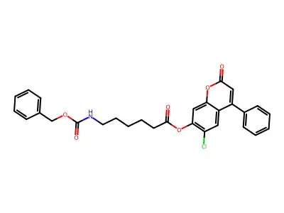6-chloro-2-oxo-4-phenyl-2H-chromen-7-yl 6-{[(benzyloxy)carbonyl]amino}hexanoate structure