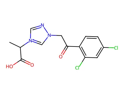 4-(1-carboxyethyl)-1-[2-(2,4-dichlorophenyl)-2-oxoethyl]-1H-1,2,4-triazol-4-ium structure
