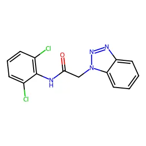 2-(1H-1,2,3-benzotriazol-1-yl)-N-(2,6-dichlorophenyl)acetamide structure