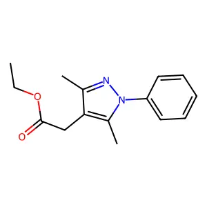 ethyl 2-(3,5-dimethyl-1-phenyl-1H-pyrazol-4-yl)acetate structure