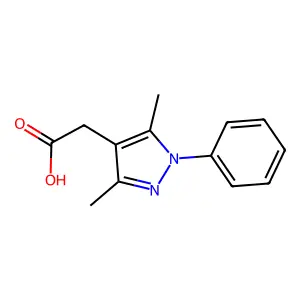 2-(3,5-dimethyl-1-phenyl-1H-pyrazol-4-yl)acetic acid structure