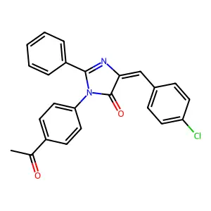 (5Z)-3-(4-acetylphenyl)-5-[(4-chlorophenyl)methylidene]-2-phenylimidazol-4-one structure