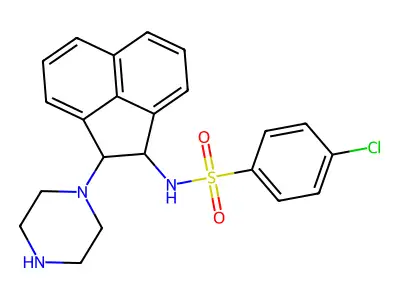 4-chloro-N-(2-piperazin-1-yl-1,2-dihydroacenaphthylen-1-yl)benzenesulfonamide structure