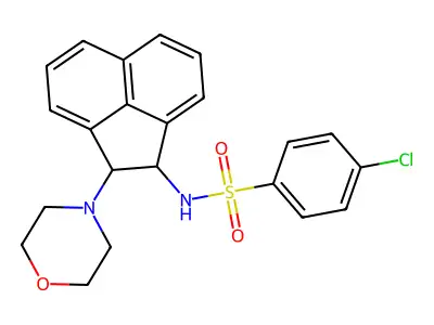 4-chloro-N-(2-morpholin-4-yl-1,2-dihydroacenaphthylen-1-yl)benzenesulfonamide structure