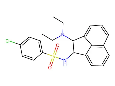 4-chloro-N-[2-(diethylamino)-1,2-dihydroacenaphthylen-1-yl]benzenesulfonamide structure