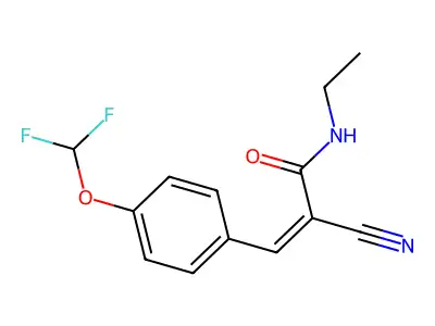 2-cyano-3-[4-(difluoromethoxy)phenyl]-N-ethylprop-2-enamide structure