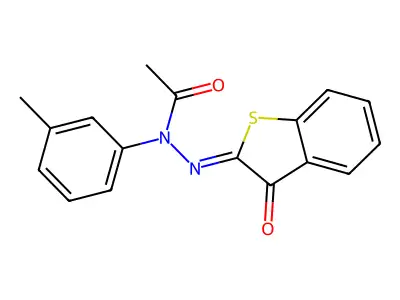 N-[(3-ketobenzothiophen-2-ylidene)amino]-N-(m-tolyl)acetamide structure
