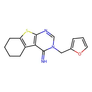 3-(2-furylmethyl)-5,6,7,8-tetrahydro[1]benzothieno[2,3-d]pyrimidin-4(3H)-imine structure